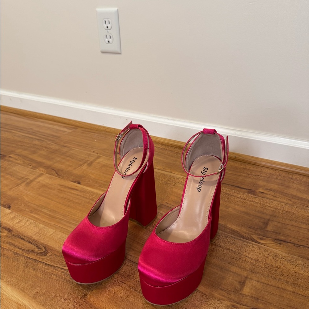 Platform Chunky Heels Pink